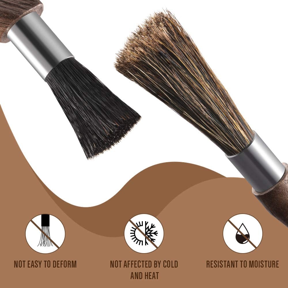 Natural Walnut Wood Espresso Coffee Grinder Cleaning Brush For Barista