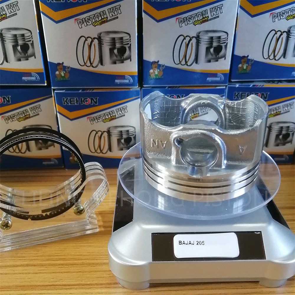 Silver BAJAJ205 Motorcycle Engine Piston , 61mm CLY DIA Piston And Rings