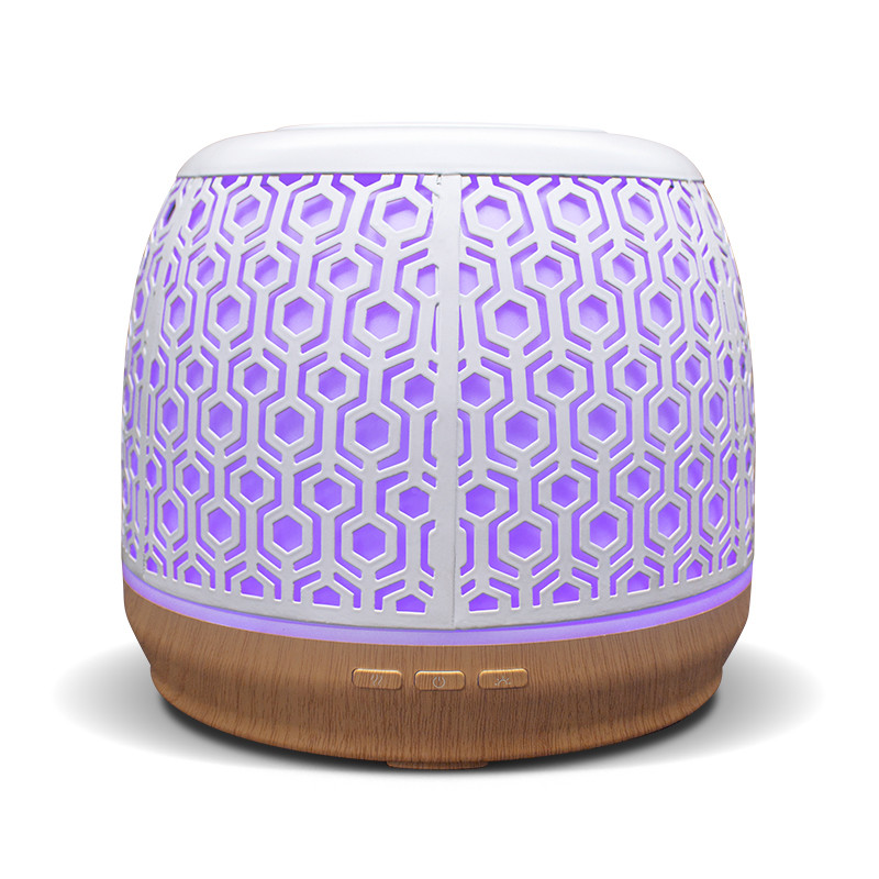 500ML Essential Oil Diffuser Big Capacity Iron Metal Ultrasonic With Colorful Light