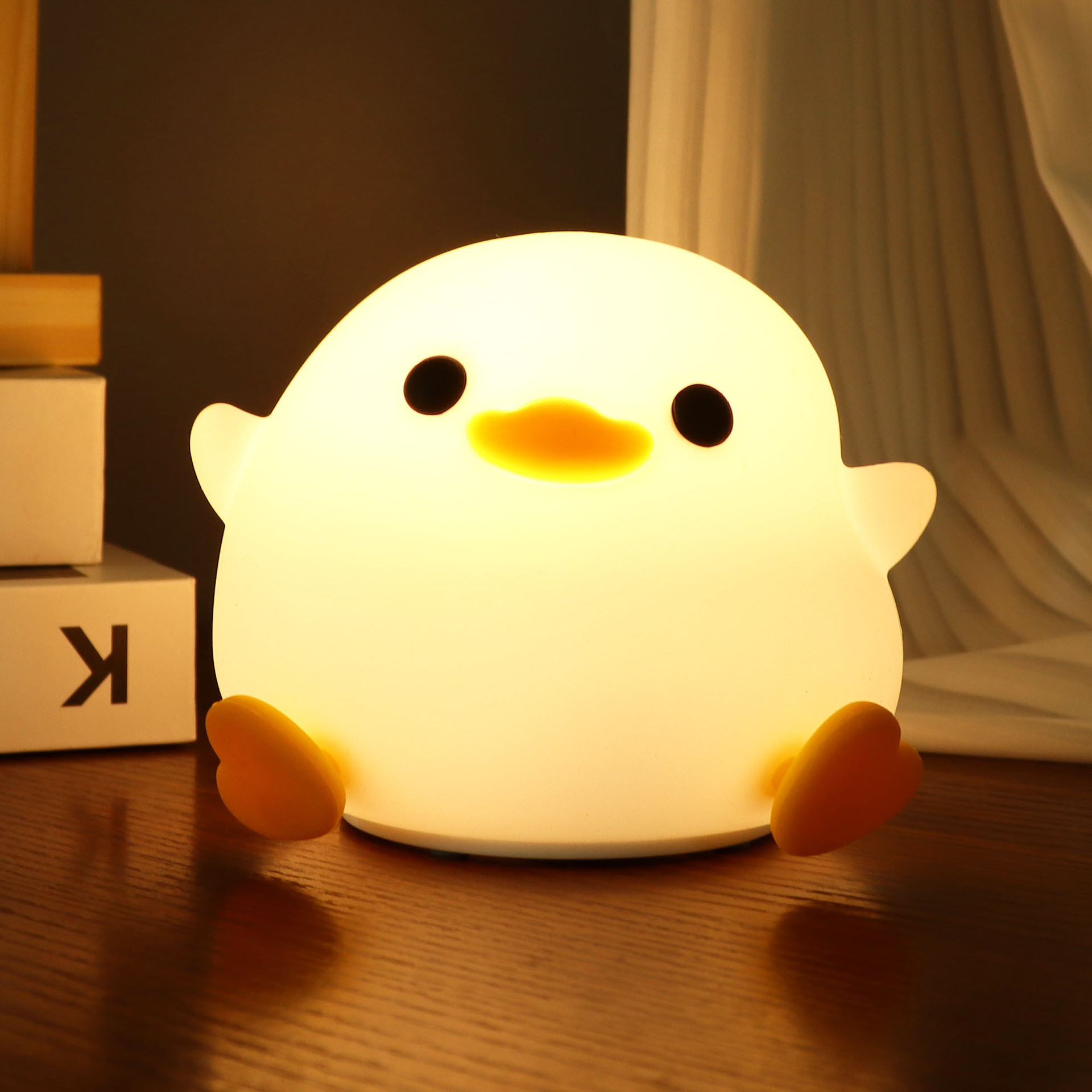 Duck Night Light For Kids Cute Duck Lamp Rechargeable Dimmable Nightlight Silicone LED Bedside Lamp Nursery Nightlight