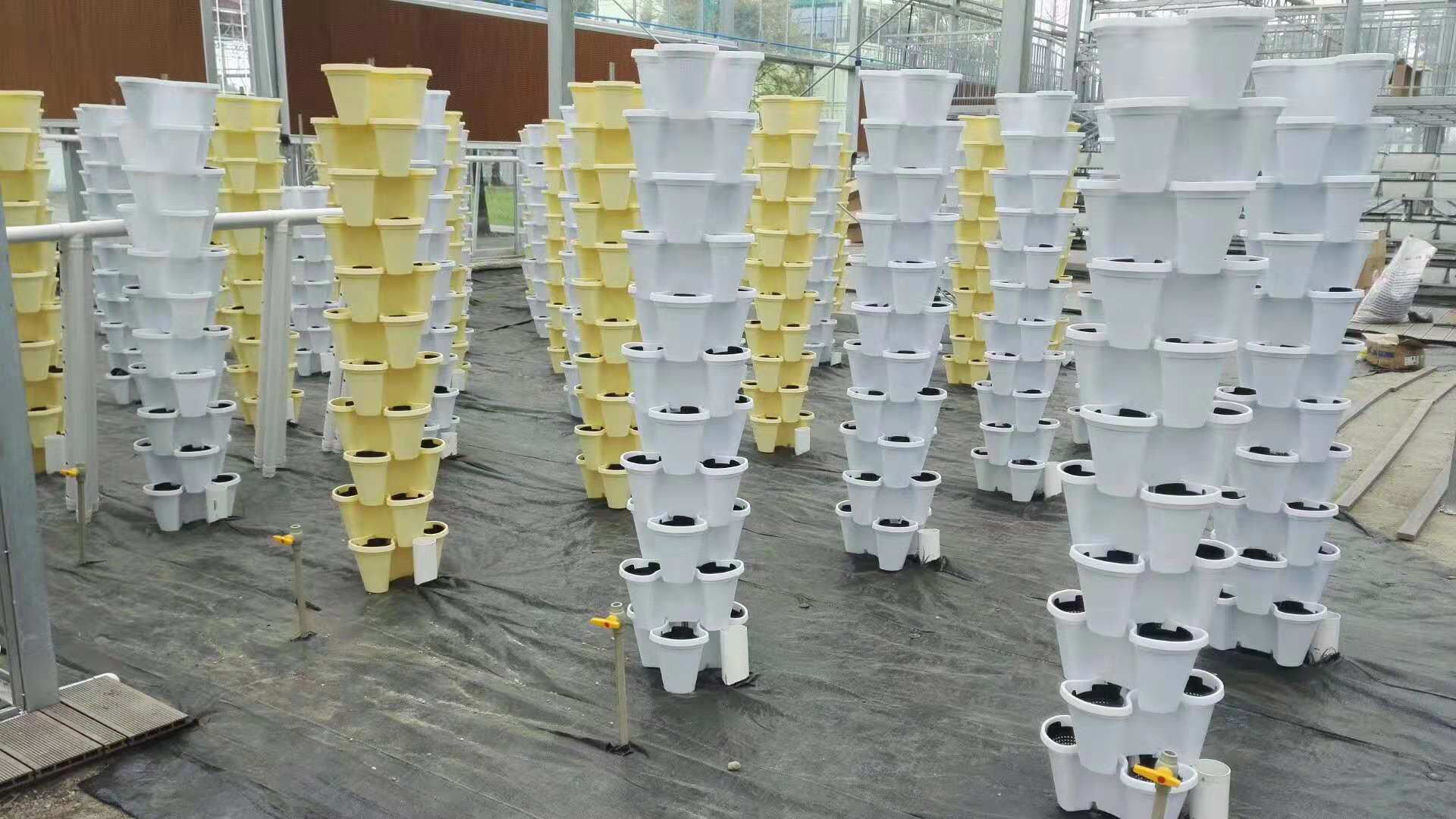 Plastic Modern Outdoor Tower Plant Pots Plastic Flower Pots Stackable