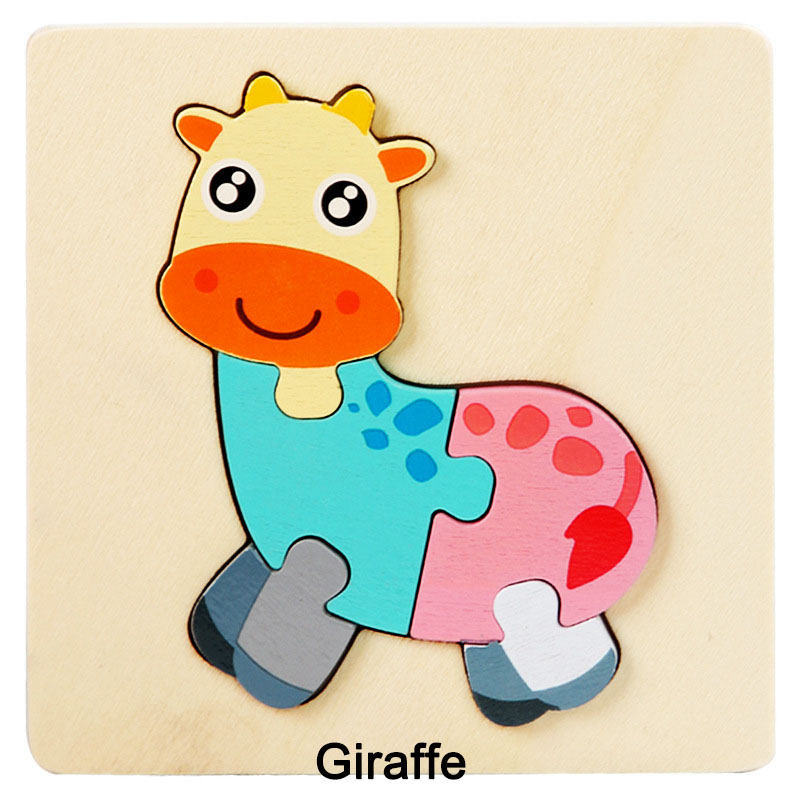 10.7cm 3D Coloured Wooden Block Jigsaw Puzzle Cognitive Games ISO9001