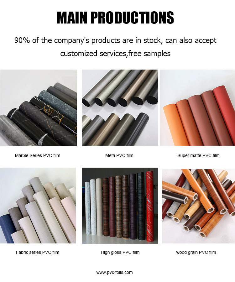 Foshan Wood Grain Self Adhesive PVC Furniture Stickers For Surface Decoration