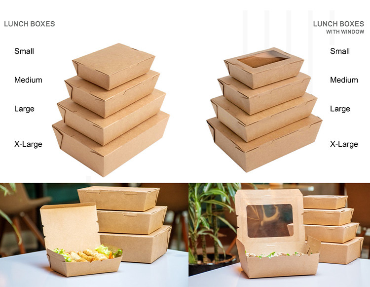 Custom Printed Greaseproof Kraft Paper Takeaway Box