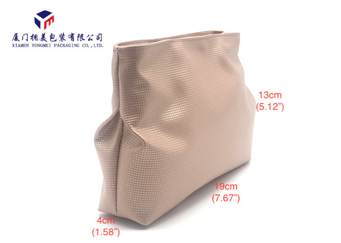 Flesh Colored Womens Leather Makeup Bag Special Design Makes More Attractive