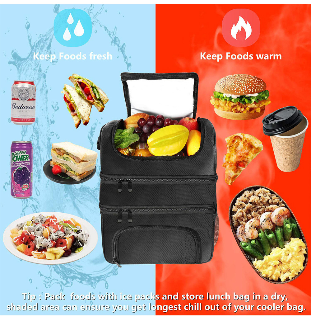 Insulated Lunch Box 18L Leakproof Reusable Large Bag with Adjustable Strap