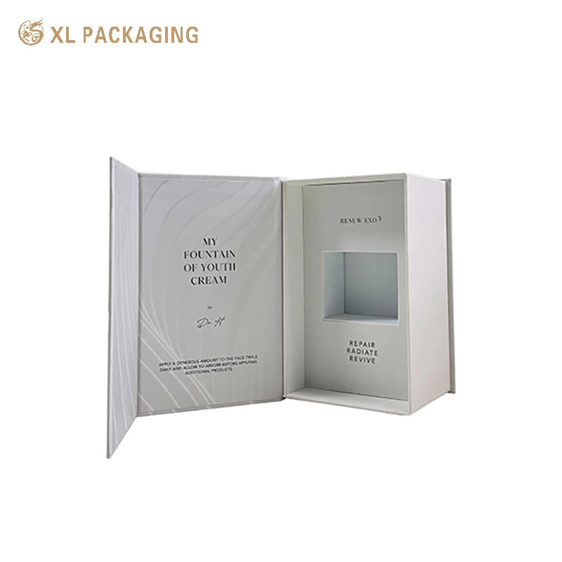 Cosmetic Paper Box Kraft Paper Gift Box Black Gold Foil Magnet Cosmetic Box Packaging With EVA Inserts