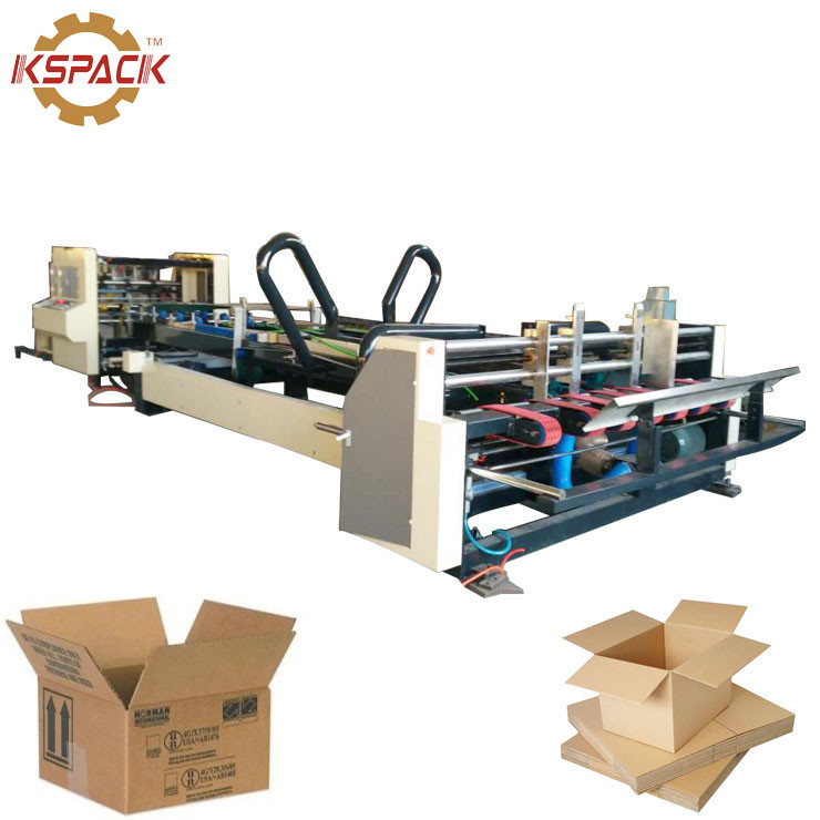 Corrugated Box Semi Automatic Folder Gluer , Folder And Gluer Machine
