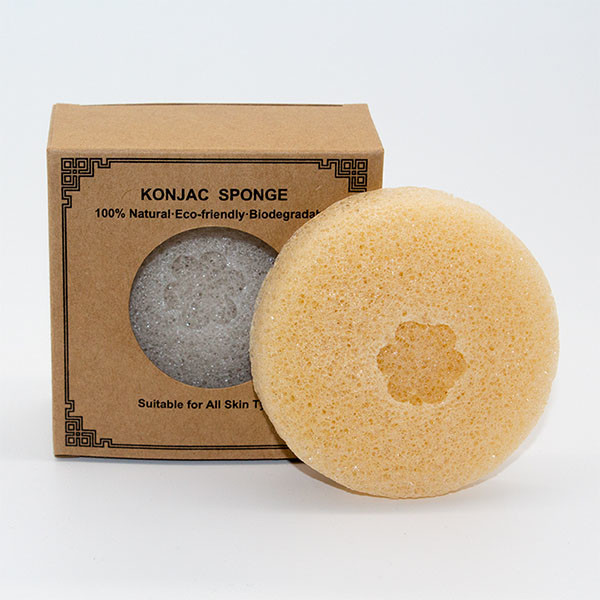 Natural Green Tea Konjac Exfoliating Round Face Sponge 7cm*7cm*3.5cm