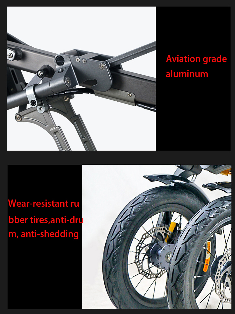 Lightweight Electric Powered Tricycle 14 Inch Aluminium Alloy Frame