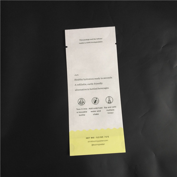Eco Friend Biodegradable Kraft Paper PLA Compound Food Powder Spice Packaging Bags Three Side Seal Pouches
