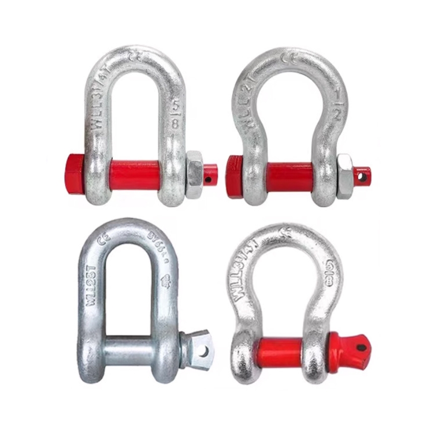 U Type D Shackles for Heavy Lifting Galvanized Steel Forged Screw Pin Anchor Shackle