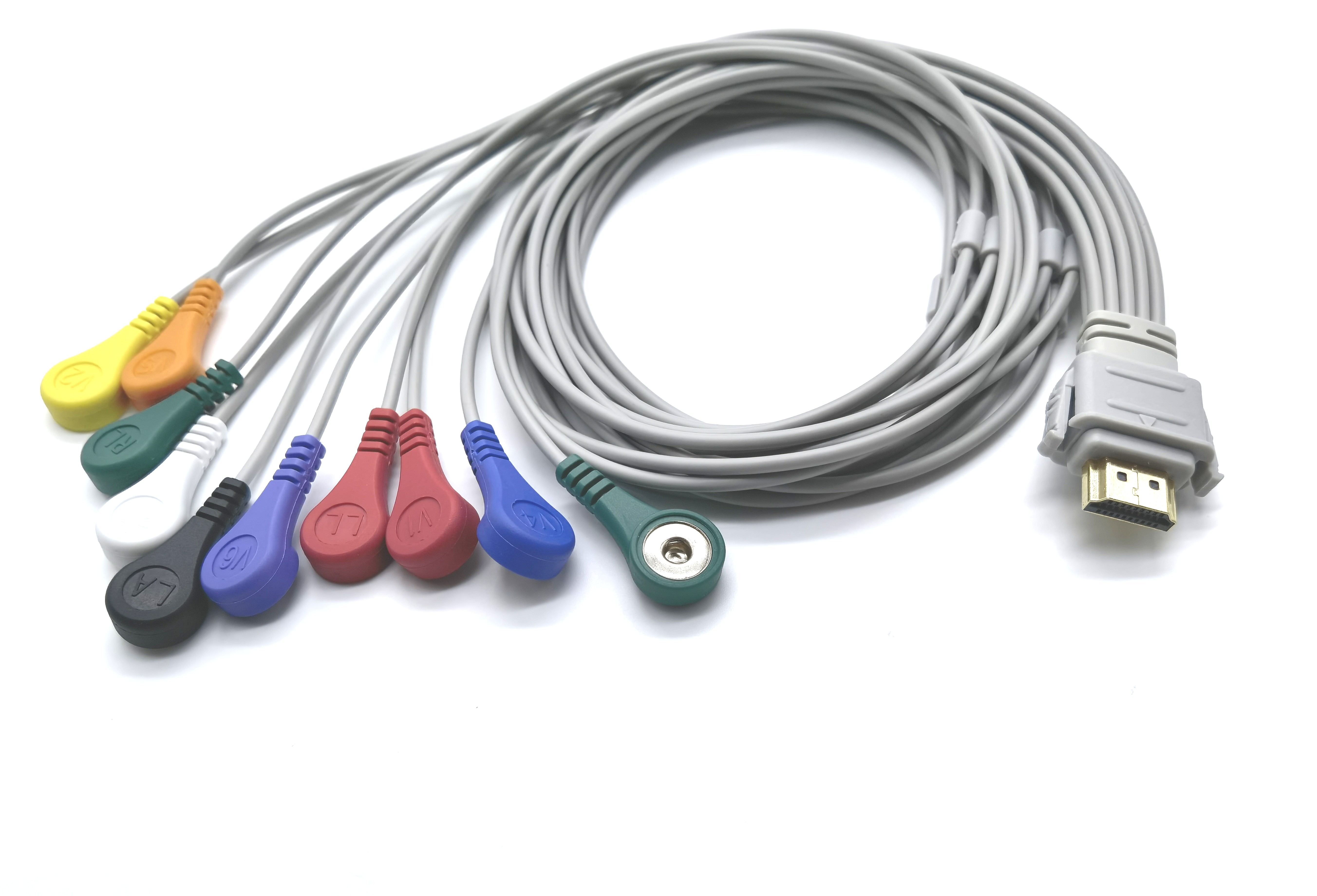 BIOX CB-2301-A 10 Leads IEC/AHA Snap/Clip Medical ECG Cable 1m