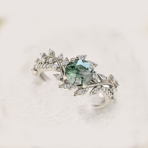 925 Sterling Silver Marquise Shape Jade Aventurine Open Leaf Rings Olive Leaf Rings Handmade Jewelry Unique Gifts for Wo