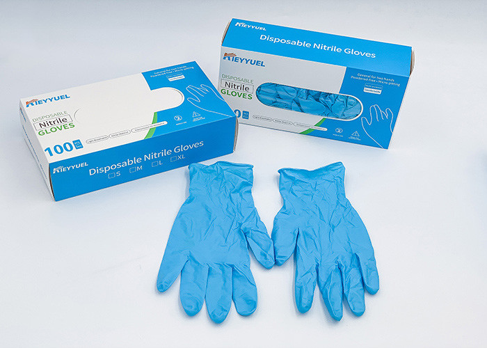 Size S-M-L-XL Blue Colour Powder Free Protective Disposable Nitrile Gloves