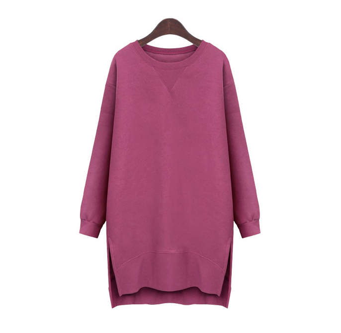 Custom Printed Plus Size Ladies Shirts Women'S Long Sleeve Hoodie Dress