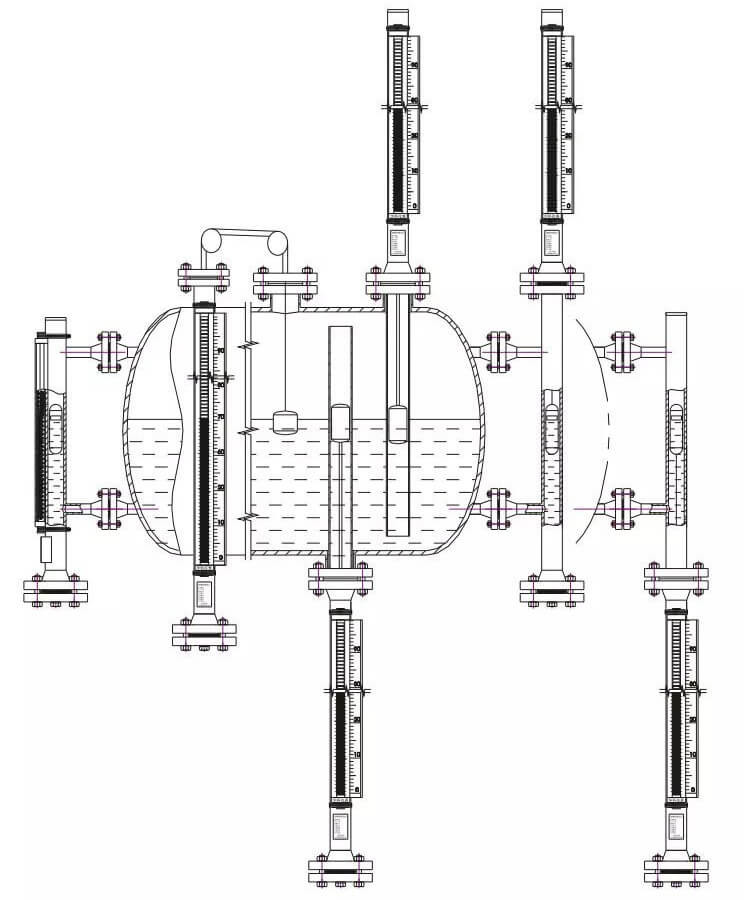 120mm Top Mounted PN2.5 Magnetic Water Liquid Level Meter