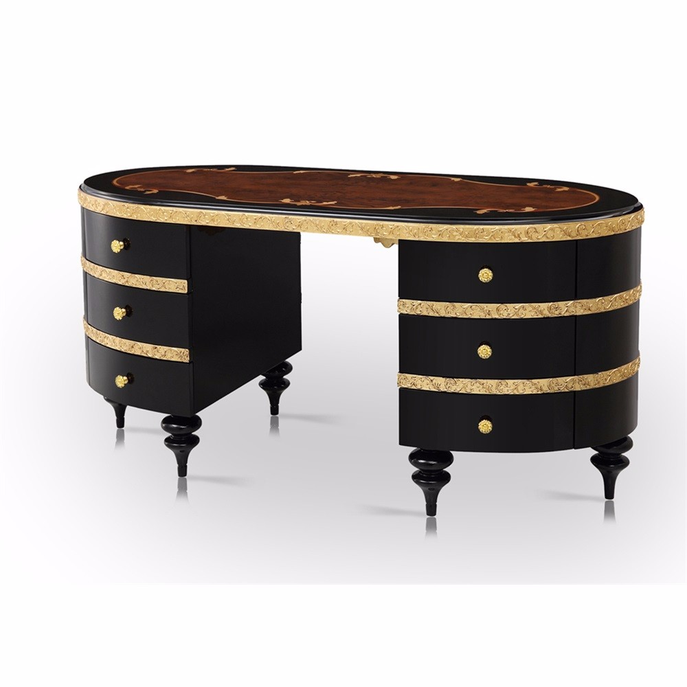 2018 newly listed Spanish royal style latest wooden office table design FLN-M-ZT101