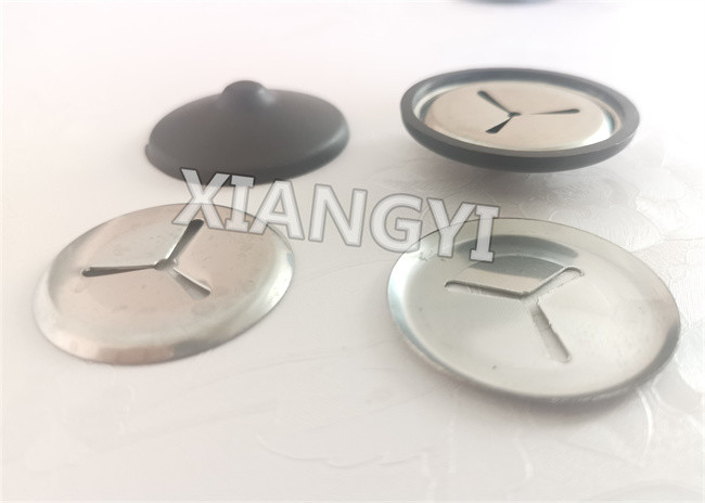 Black White Plastic Cap Washers With 3 Slots Metal Clip Insert For Weld Pins