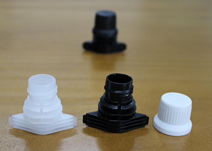 Anti Theft Plastic Screw Spout Caps Packaging On Self Stand Up Bags