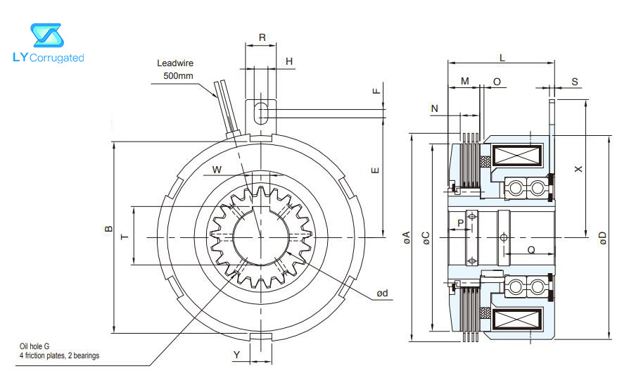 High Speed Flexo Printing Machine Parts Electromagnetic Powder Clutch Brake