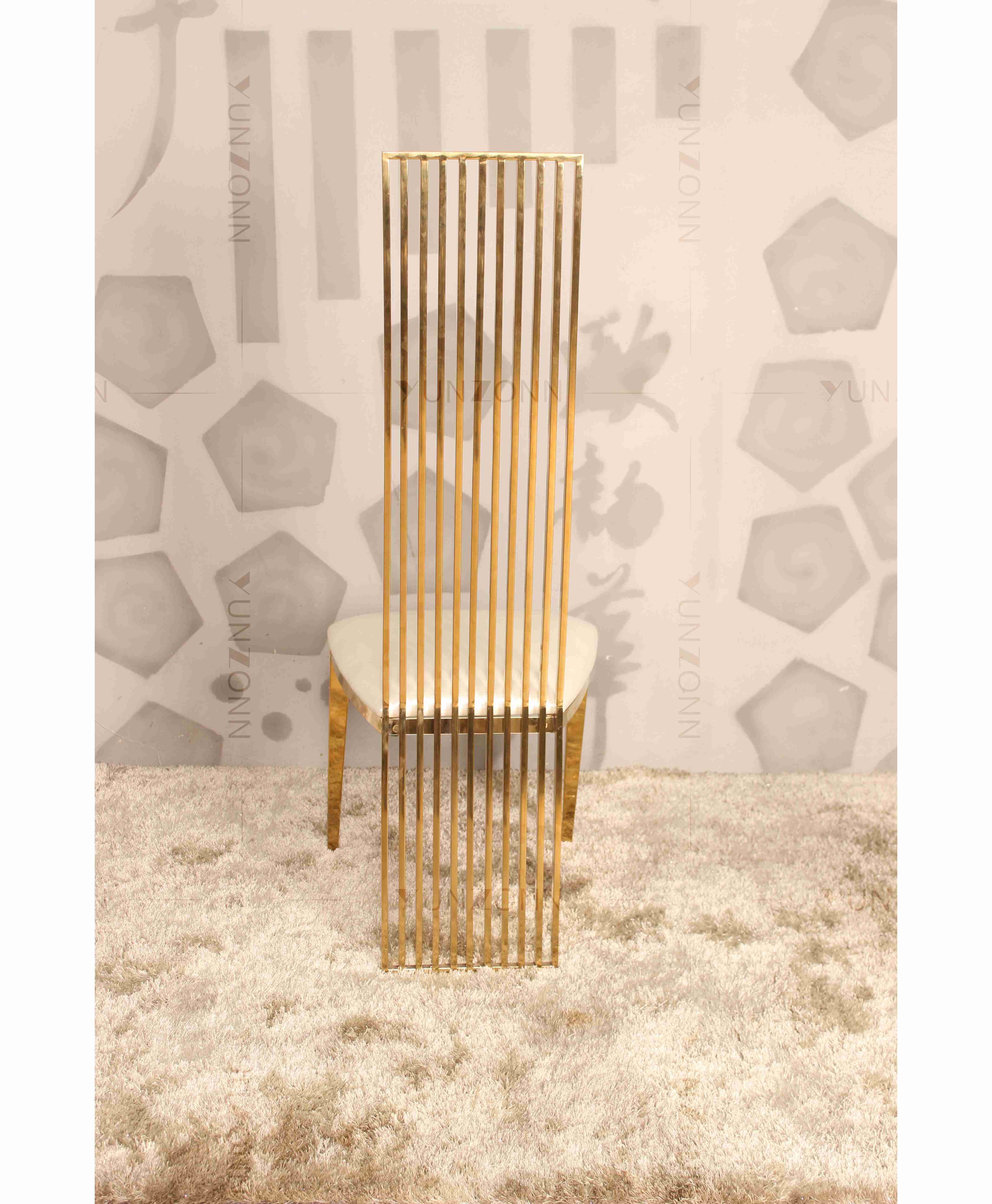 High Back Wedding Chair Gold luxury banquet chairs Stainless Steel Weight 200Kg