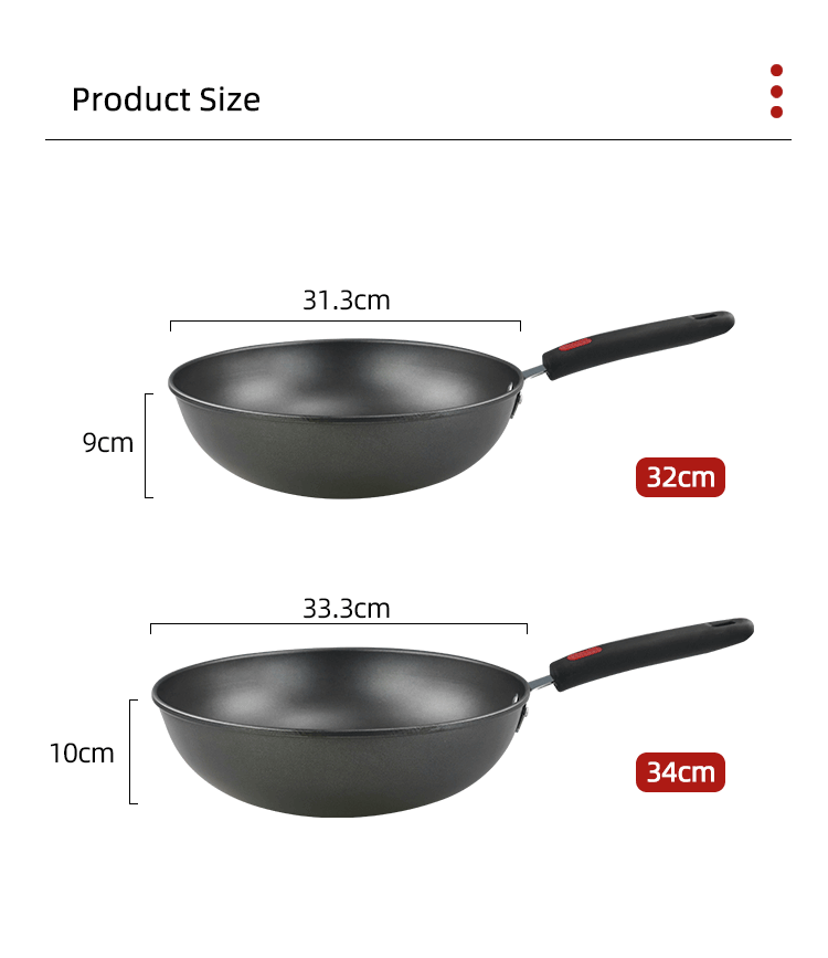 Wholesale TOP Seller Cookware 32/34 CM Fry Woks Cast Iron Cooking Pan Big Frying Pan For Kitchen