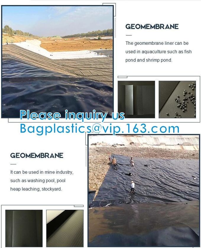 Construction Builder Film Waterproof Dampproof Clear / Black Plastic Poly Film Rolls PVC EPDM PONDS LINER Geomembrane 1