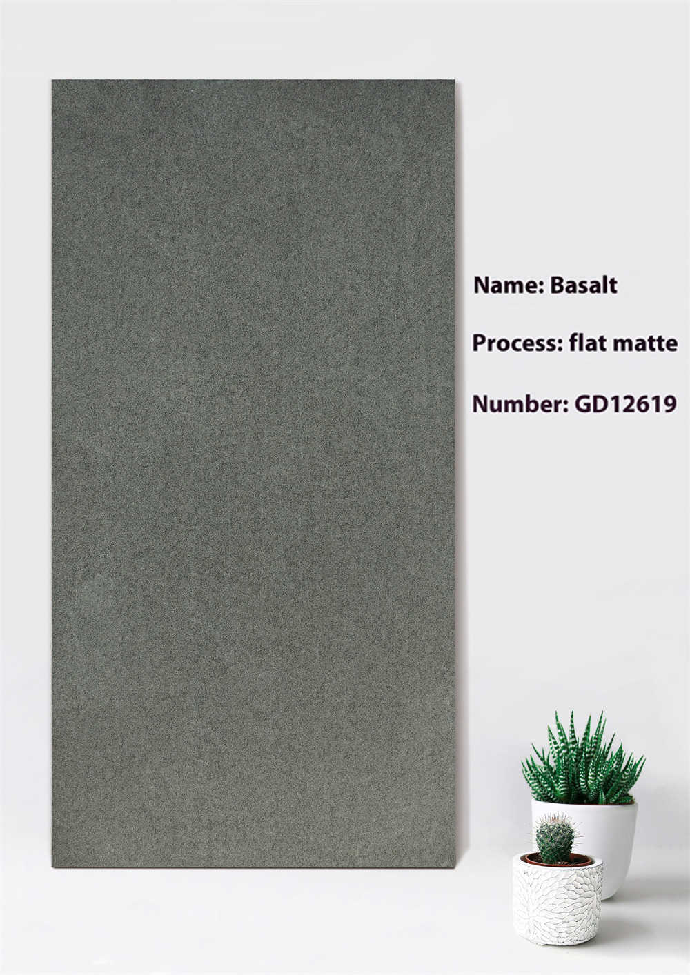 Black And Gray Wear-Resistant 600x1200mm Flat Matte Black Curatin Wall Thick Tile For Courtyard