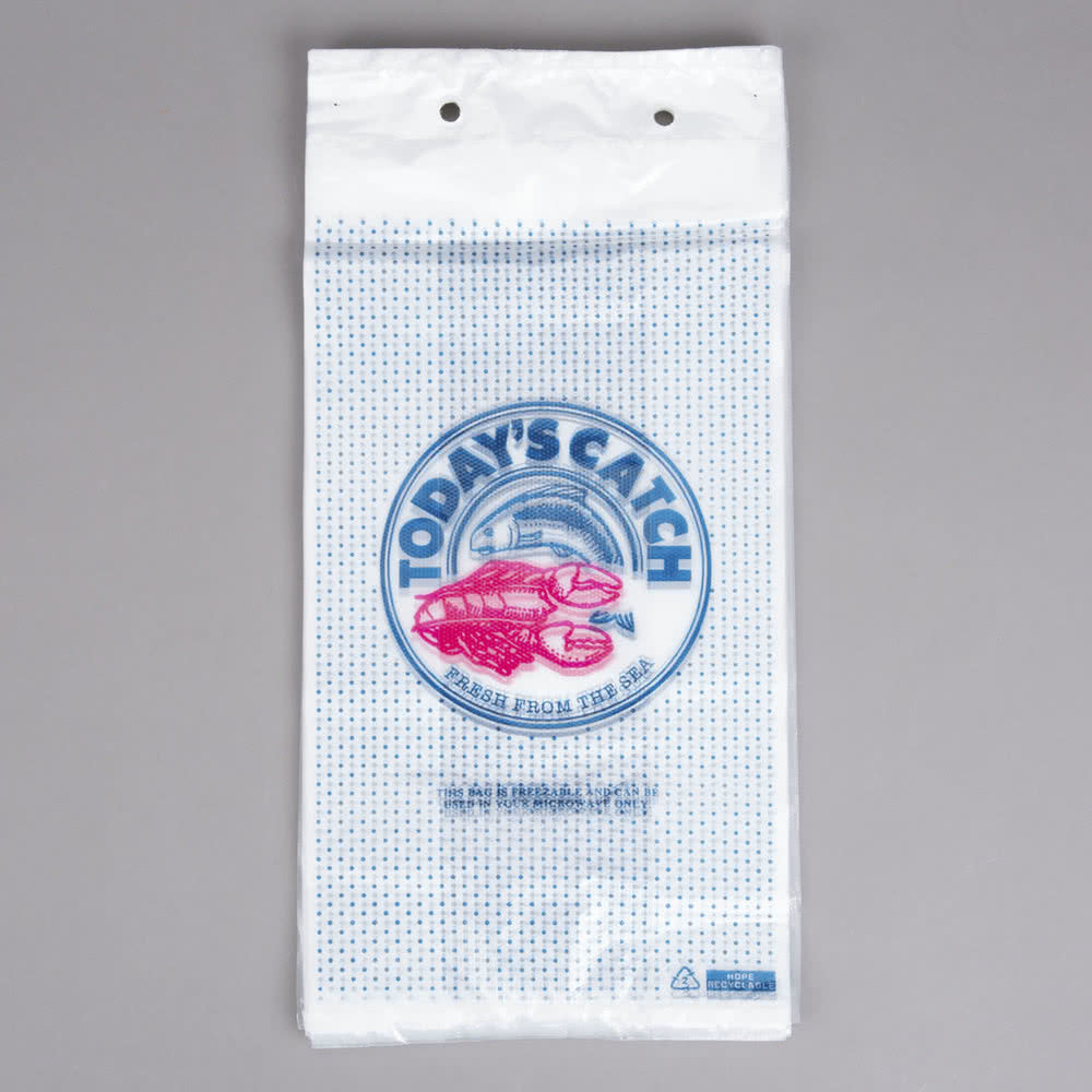 Seafood Clear Plastic Storage Bags , Clear Plastic Food Bags 7" X 4" X 14"