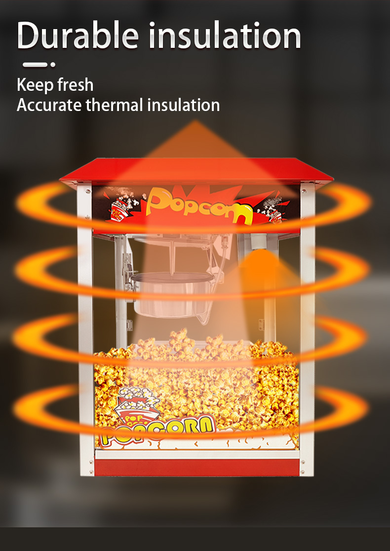 15.5KG Automatic Popcorn Machine Commercial Inner Pot Size Dia190*H60mm