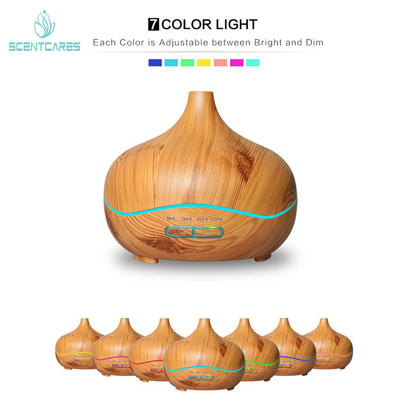 Wood Grain Remote Ultrasonic Aroma Humidifier