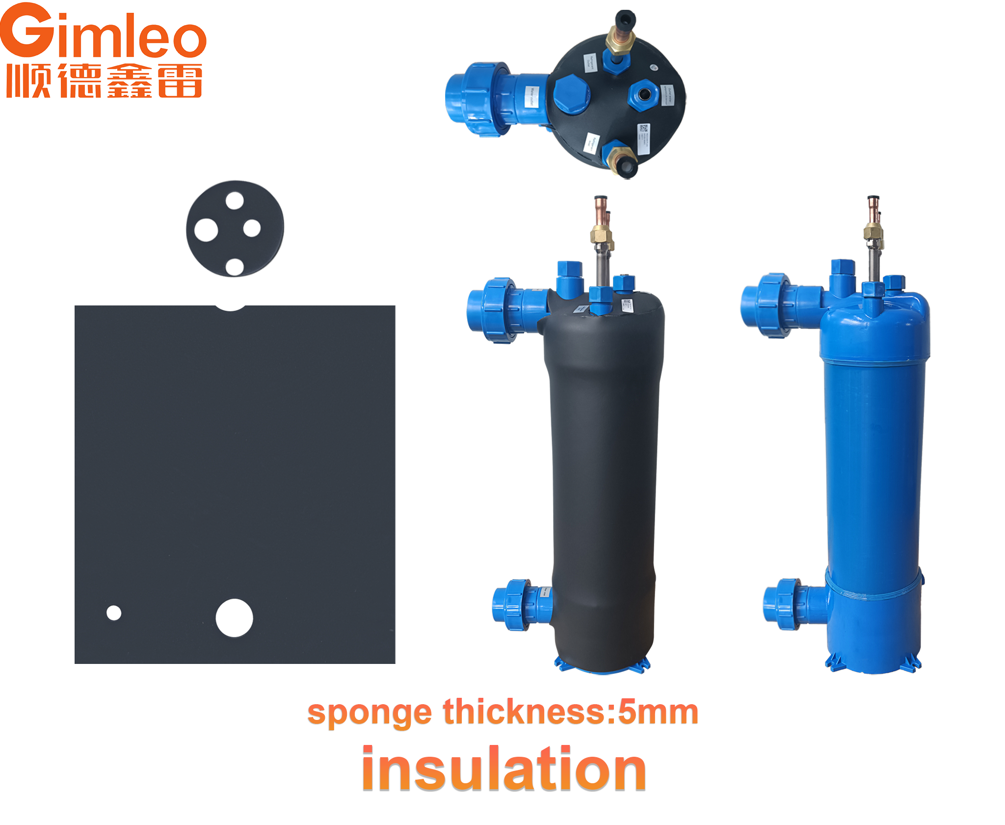 Gimleo MHTA-5 Sea Water Heat Exchanger Ultimate Solution For Pool Transformation 330*240*650mm And 7.5m3/H Water Flow