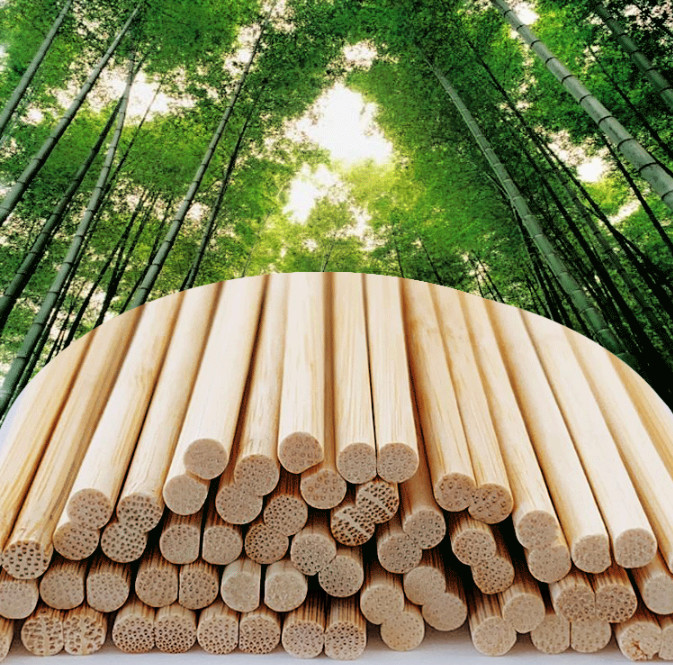 Reproducible Tough Texture Round Bamboo Chopsticks Utensils Custom Printed Logo