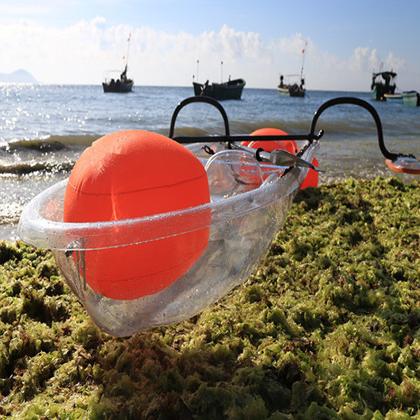 Two Person See Through Kayak Polycarbonate Resin Hull Material With Rudder