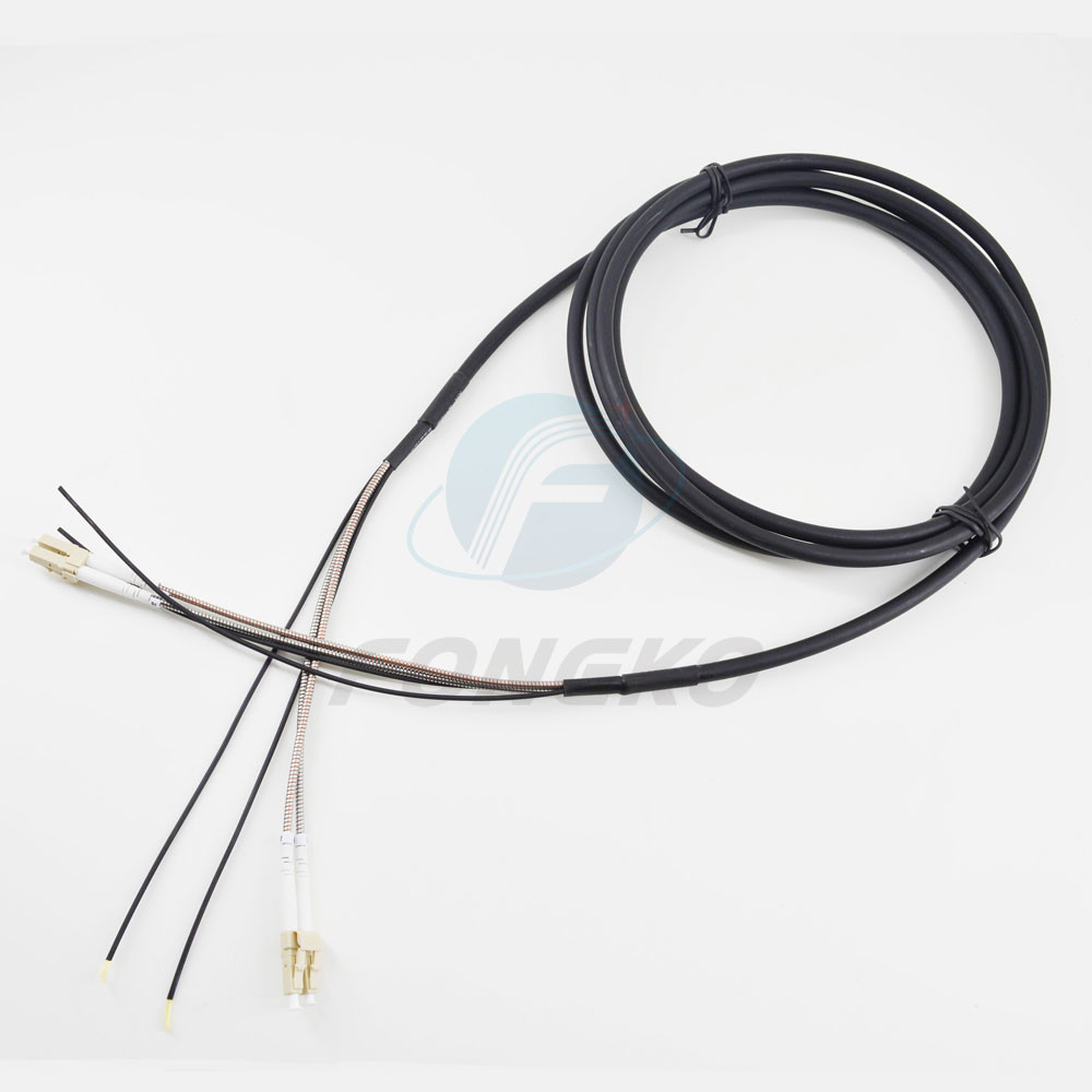 Outdoor Multimode DX LC Duplex Pigtail Patch Cord Branch Cable 100 Meter