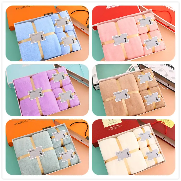 Adult Coral Fleece Bath Towel Set in Customized Color for Softness and Absorbency