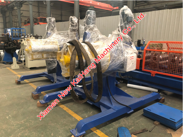 Twin Head Driven Un Coiler Color Customized For Boltless Roofing Roll Former
