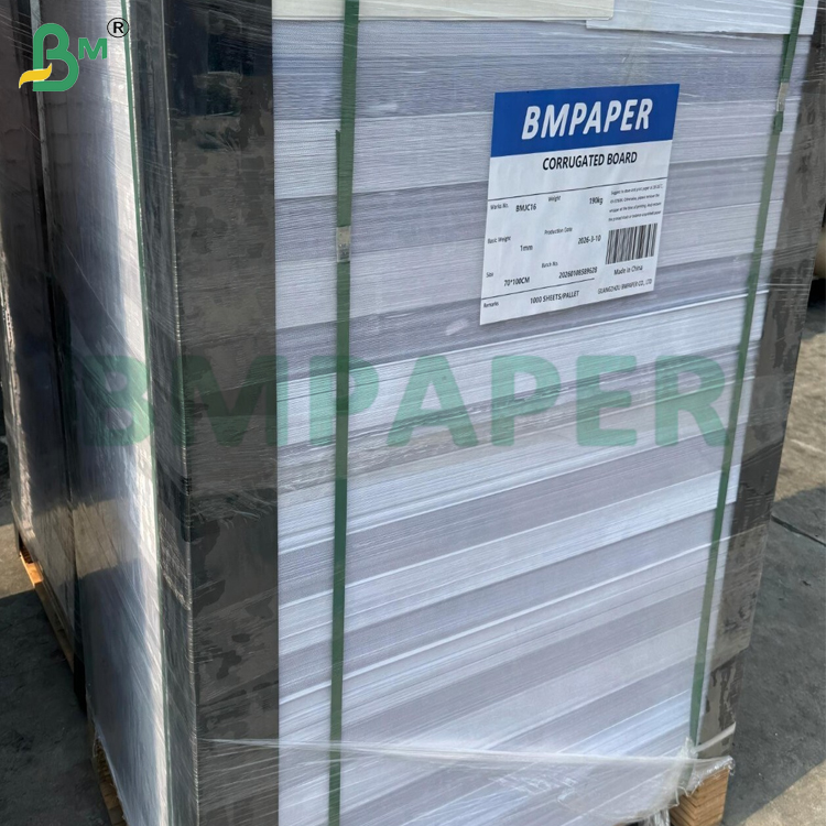 100+100+100gsm White Corrugated Board E Flute Durable Packing