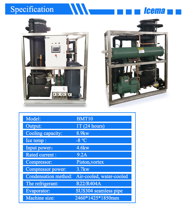 Industrial Drinkable 1 Tons Per Day Round Ice Making Machine Tube Ice Maker Machine For Ice Factory Use