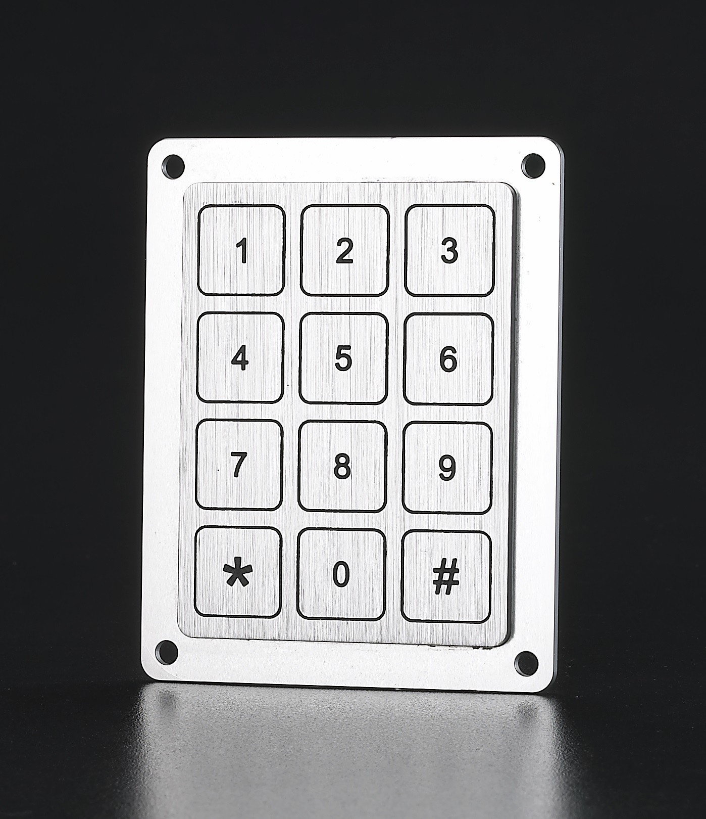 Factory supply 3X4 matrix higher quality aluminum keypad piezo keypad with 12 flat keys