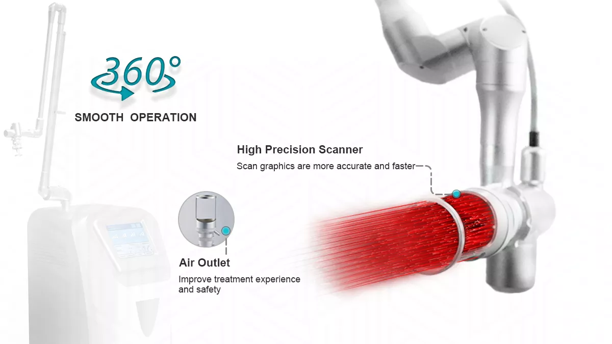 40W RF Metal Tube CO2 Fractional Laser Fractional CO2 Laser Machine For Scars Skin Resurfacing Vaginal Tightening
