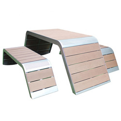 Rectangular Outdoor Table Benches With Hot Dip Galvanized Powder Coated