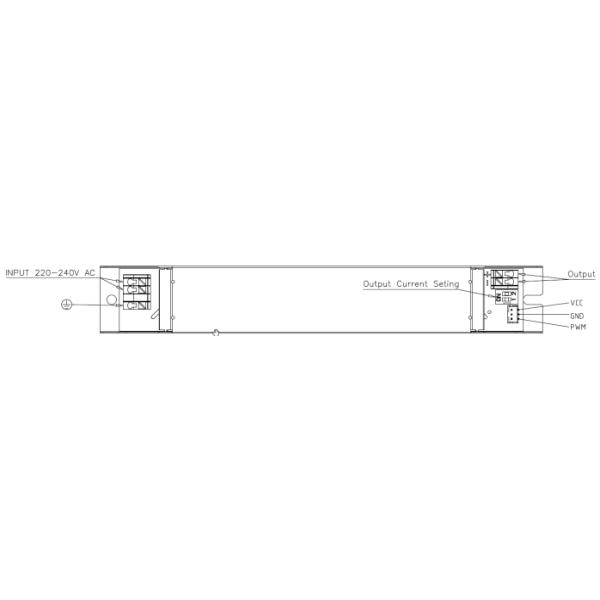 60W Long Strip Sensor Dim Led Driver, 200-350mA Output, Flicker-free, Built-in Installation