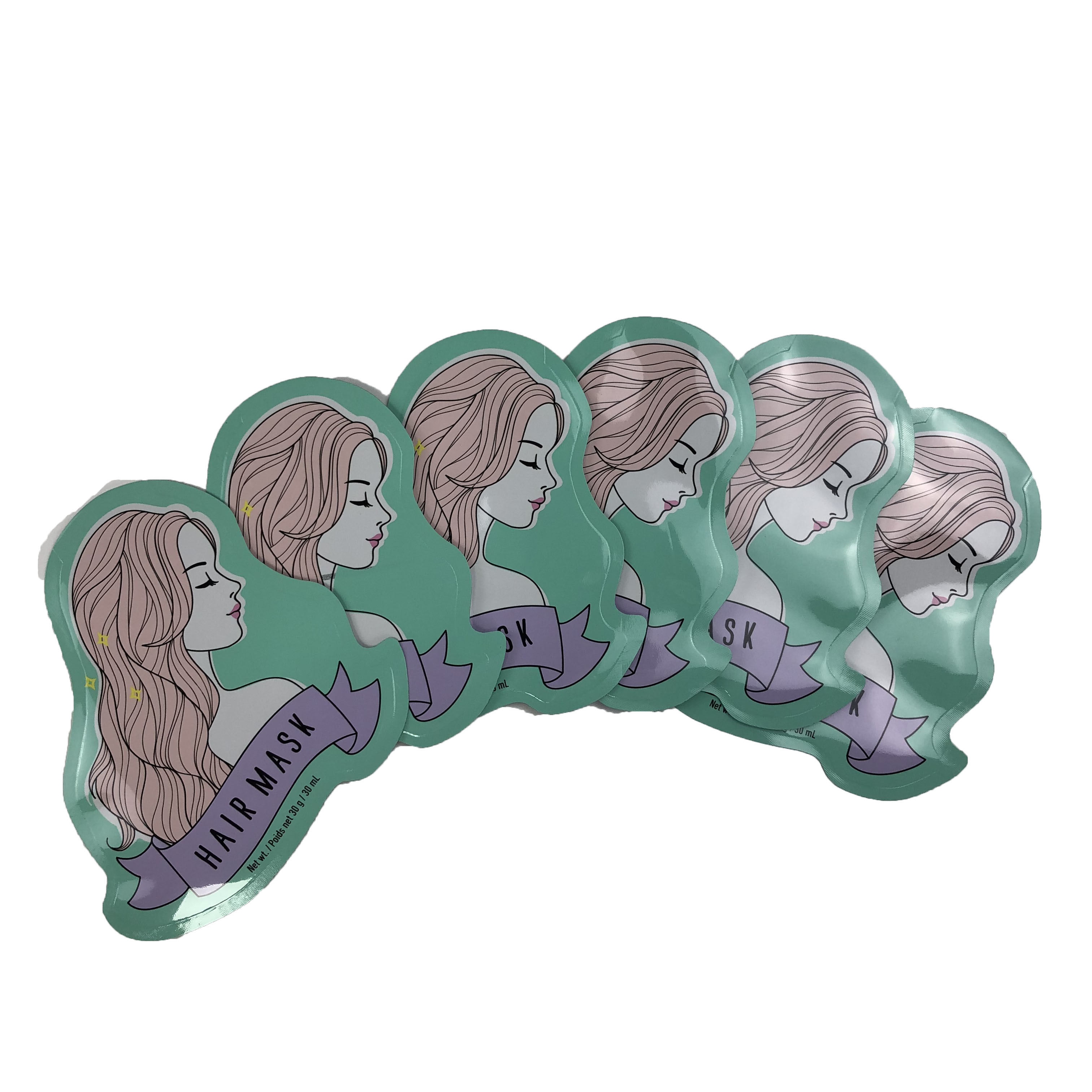 Irregular Shape Pouches Flat Packaging Bag For Candy Hair Mask Digital Printing Plastic Bag