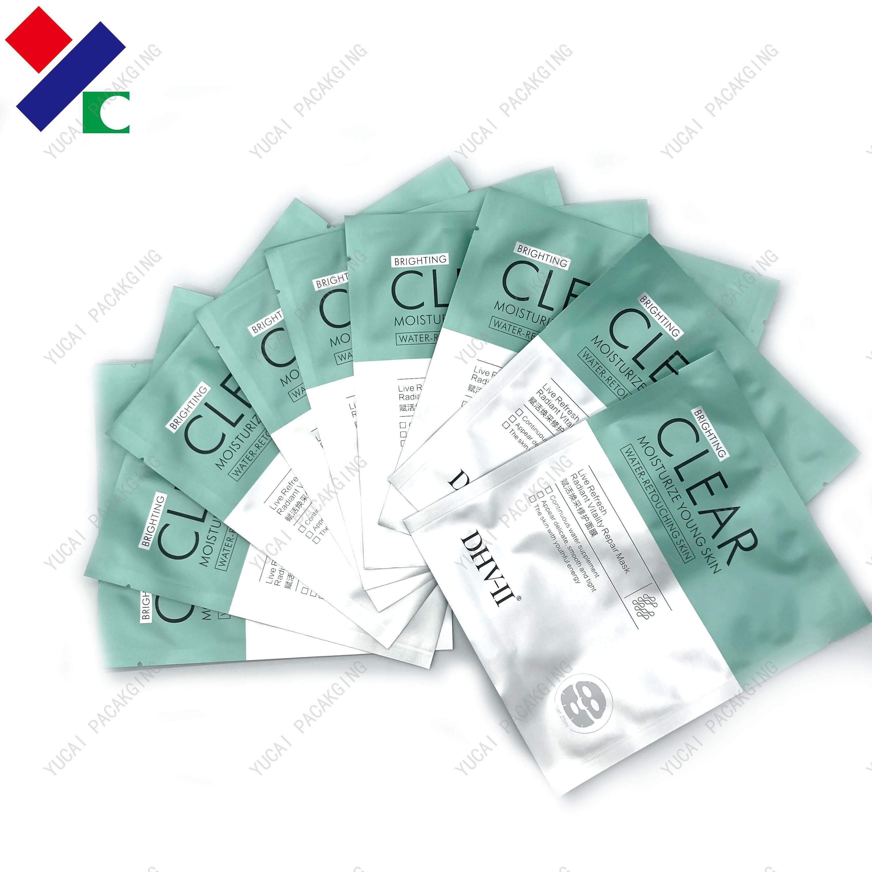 SGS 3 Side Seal Pouch Easy Tear Custom Logo Plastic Mask Packaging Bags