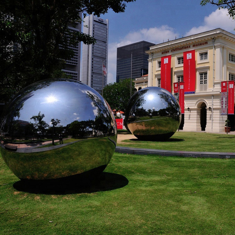 Large Stainless Steel Hollow Sphere Metal Balls Sculpture For Outdoor Decoration