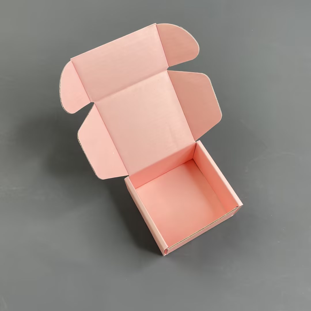 Corrugated Lipstick Mailer Box With Logo, Pink Mailing Paper Box For Packaging, Custom Logo Cosmetic Packaging Ship