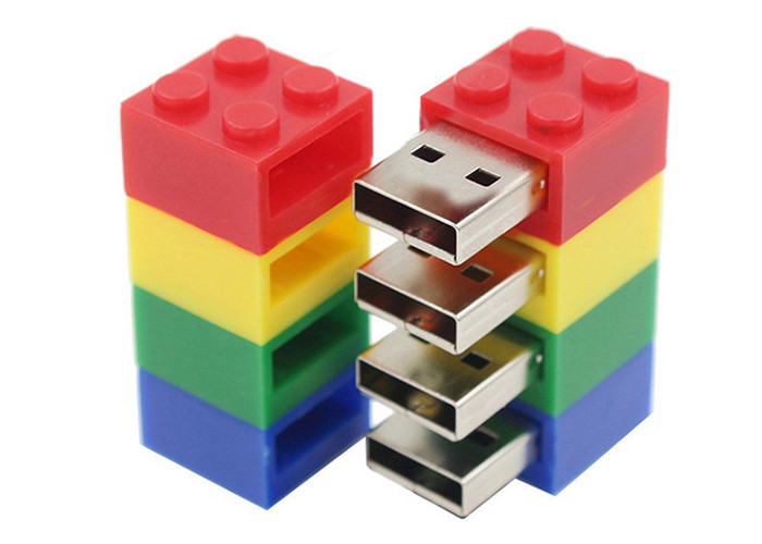 Building Block Shaped Plastic Usb Stick Drive Customized Logo Acceptable