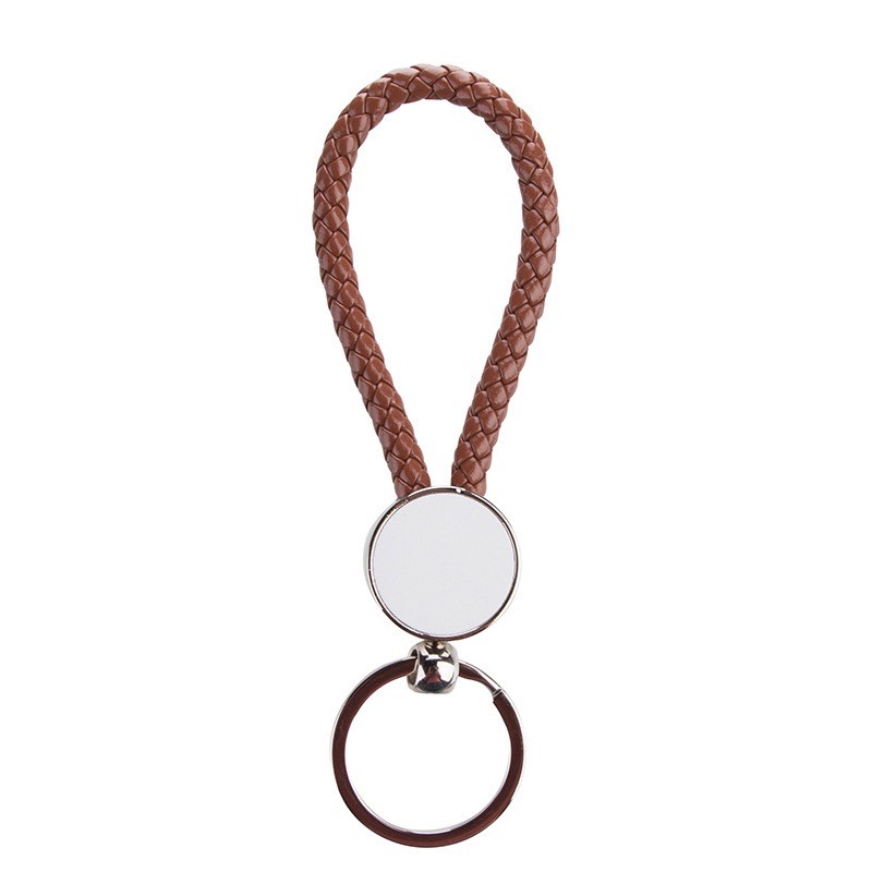 Sublimation Metal Keychain With Woven Rope Blank Bag Pendant Keyring